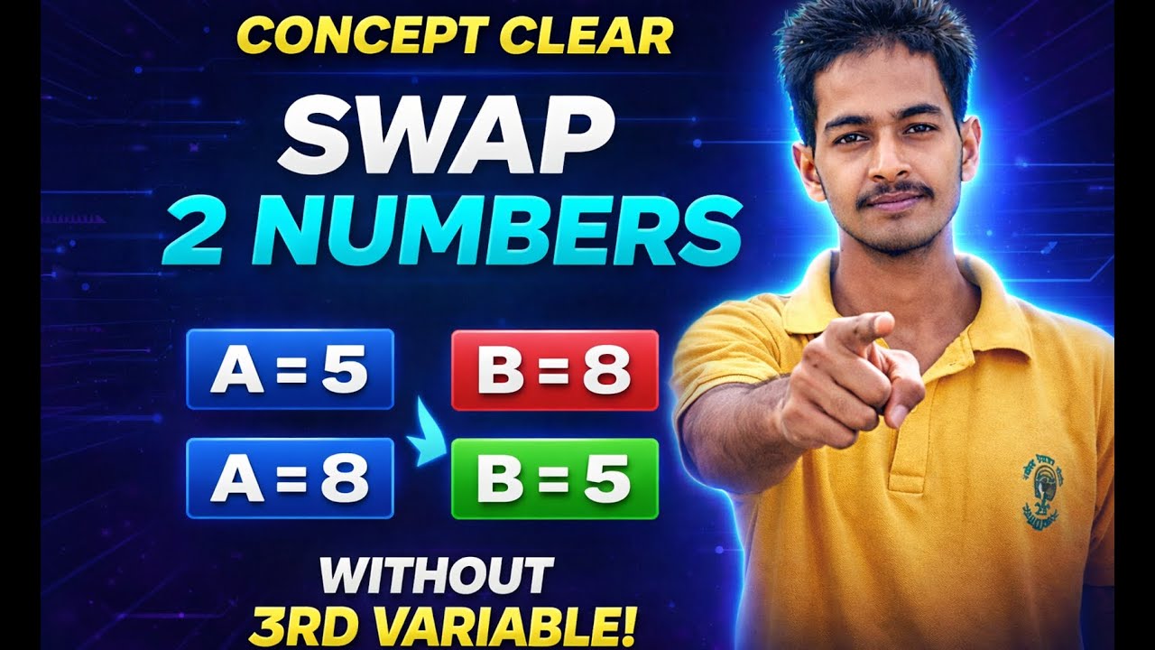 Swap 2 Numbers Without Using 3rd Variable in C | Concept Clear 🔥 | Aktu