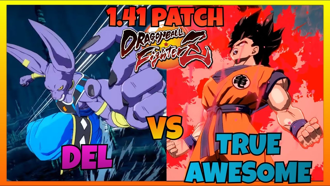 DBFZ 1.41 - DEL vs TRUEAWESOME gameplays (Goku Black, Android 16, Beerus vs UI, SSJ & Base Goku)