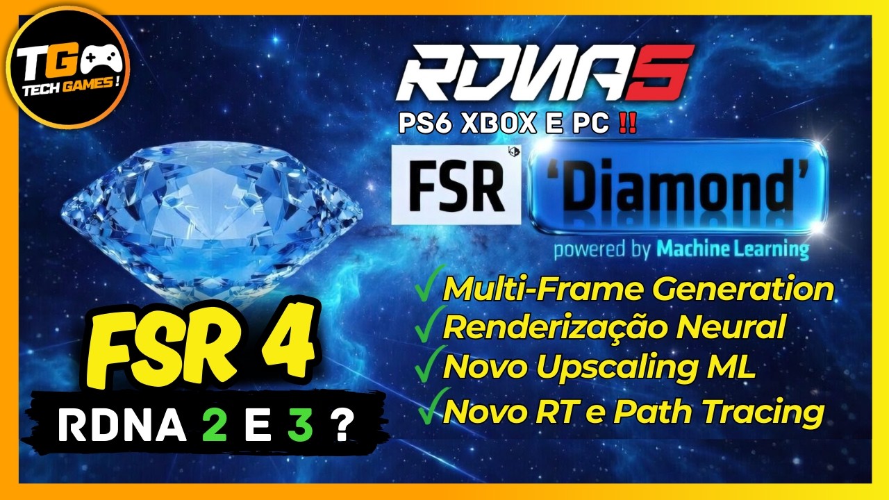 🚨 AMD REVELA O FSR DIAMOND: A NOVA GERAÇÃO DE UPSCALING & FRAME GEN POR IA – CHEGA PARA RDNA 2 e 3?🤔