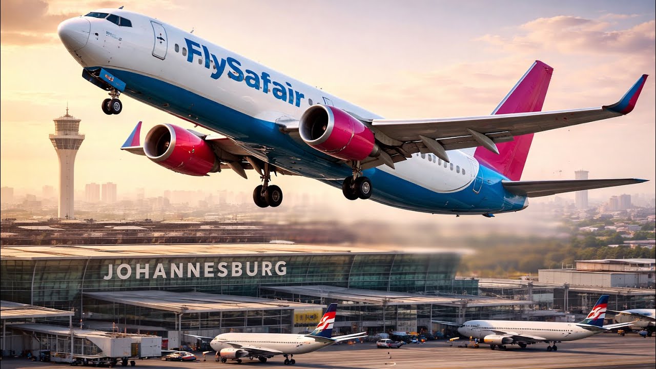 FlySafair B737-800 Smooth Takeoff, Johannesburg to Port Elizabeth