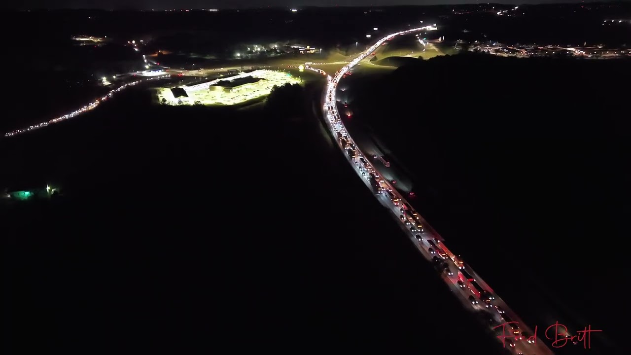 Massive Traffic Standstill on I-20 in Leeds, AL – Drone Footage from Last Night!