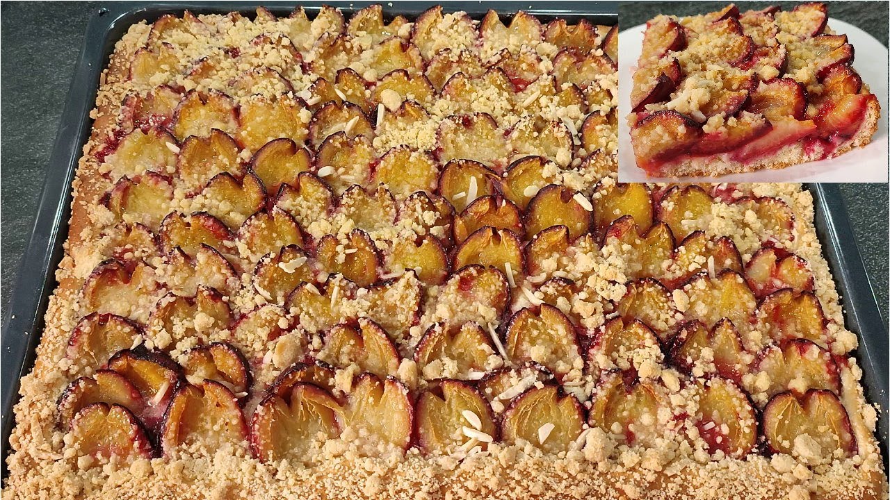 Традиционный Баварский Дрожжевой пирог СЛИВОВЫЙ ДАТЧИ! Очень вкусно, просто быстро Zwetschgendatschi
