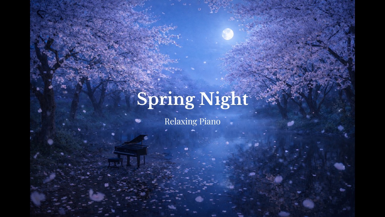Quiet Cherry Blossom Night 🌸 Relaxing Piano for Deep Sleep