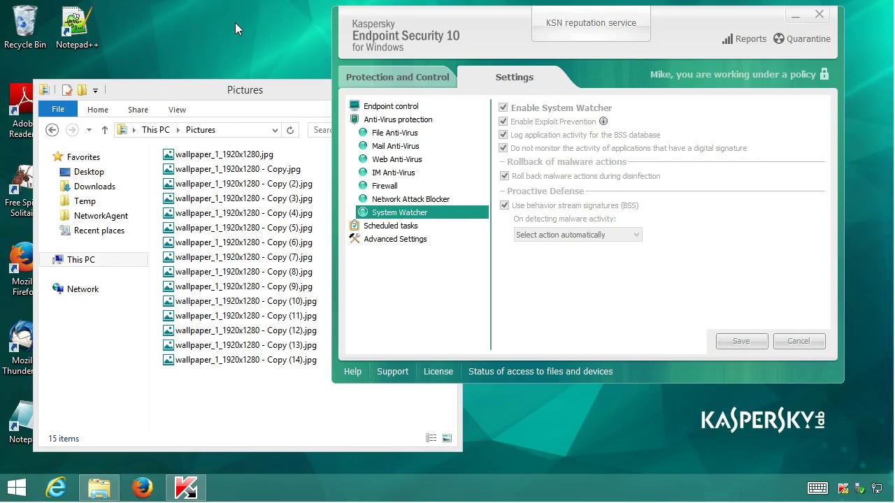 Kaspersky Endpoint Security   System Watcher vs  Ransomware