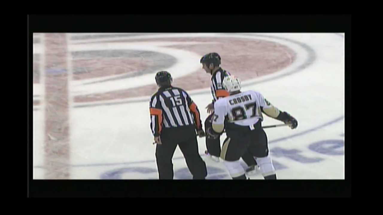 Evgeni Malkin runs over Brian Boucher Dec 3 2011