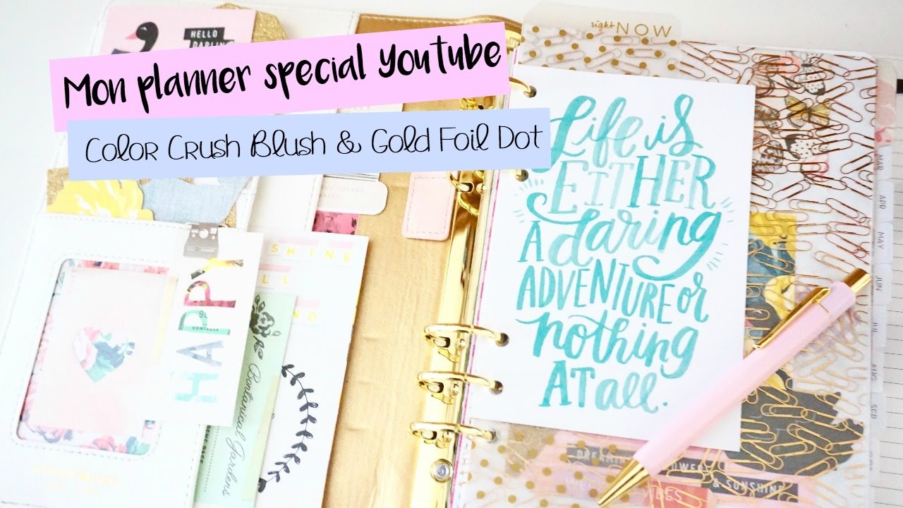 Mon planner spécial Youtube - Color Crush Blush & Gold Foil Dot