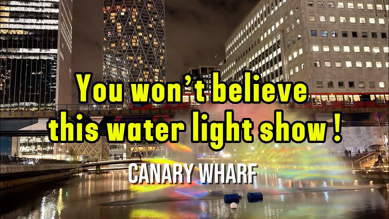 Canary Wharf Winter Lights 2026 Mesmerising Light & Music Show on Water 4K HDR #relaxing#canarywharf