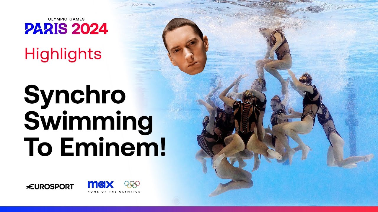 Spain Synchronised Swimming x Eminem = The combo you didn't know you needed 😂 #Paris2024 #olympics
