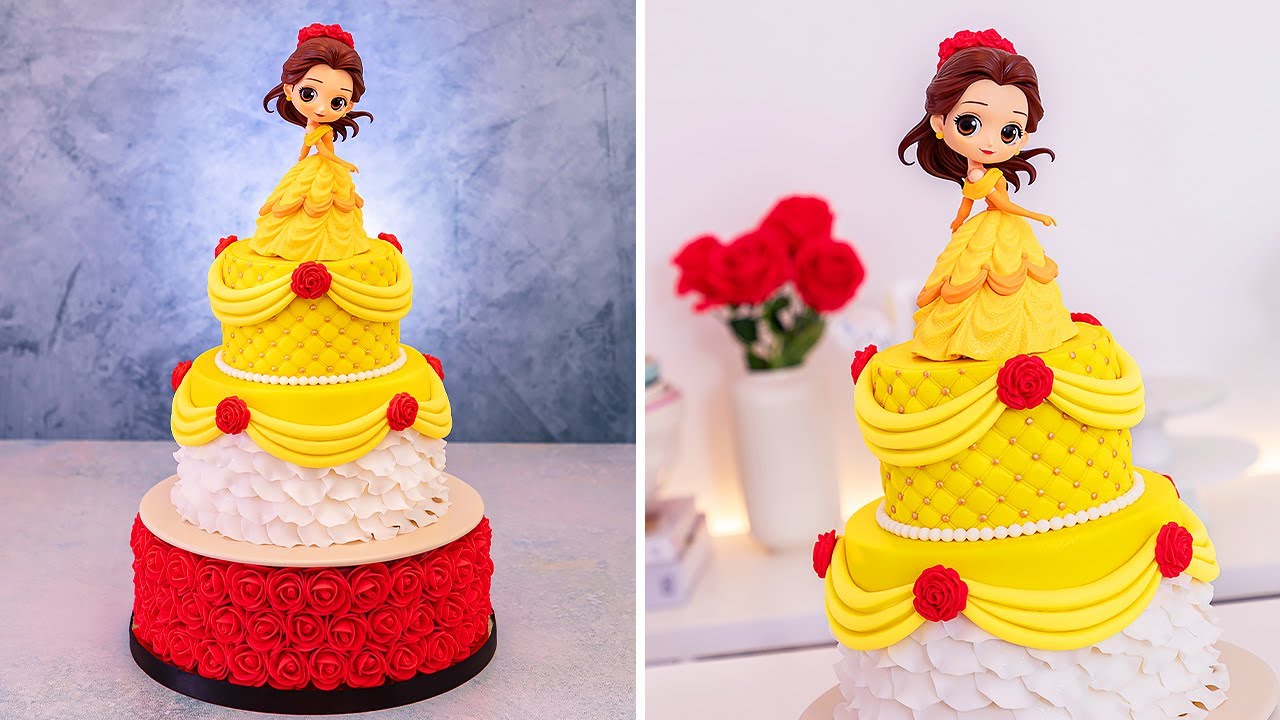 🌹 DISNEY Princess: BELLE Cake - Beauty and the Beast 🌹