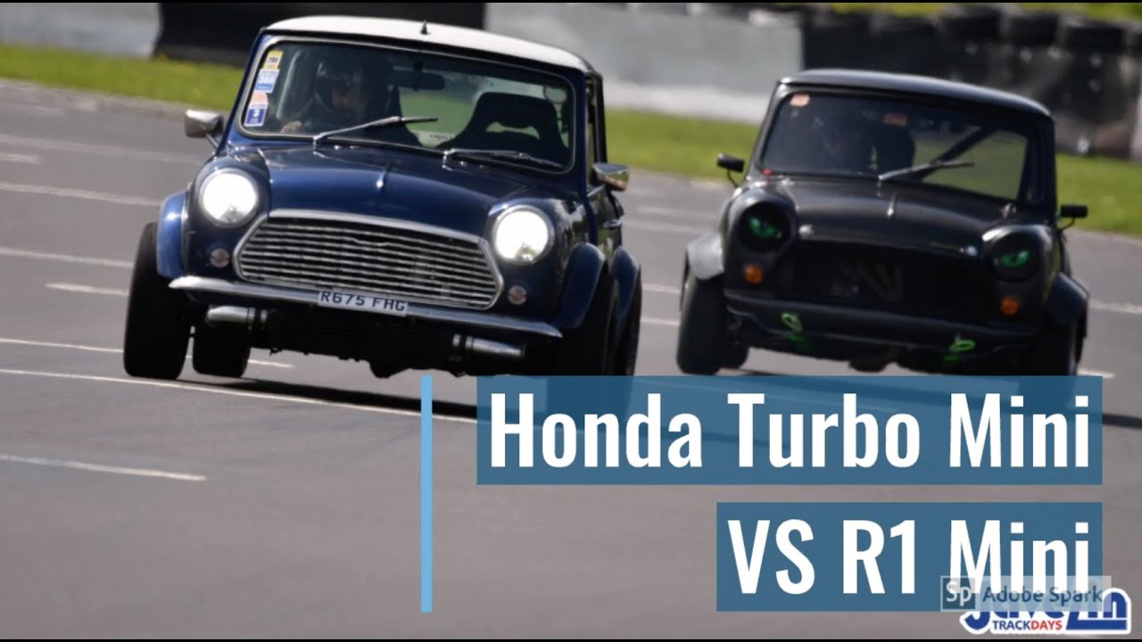 *ENGINE SWAPPED MINIS BATTLING ON TRACK* Vtec Turbo Classic Mini vs Yamaha R1 Powered Mini