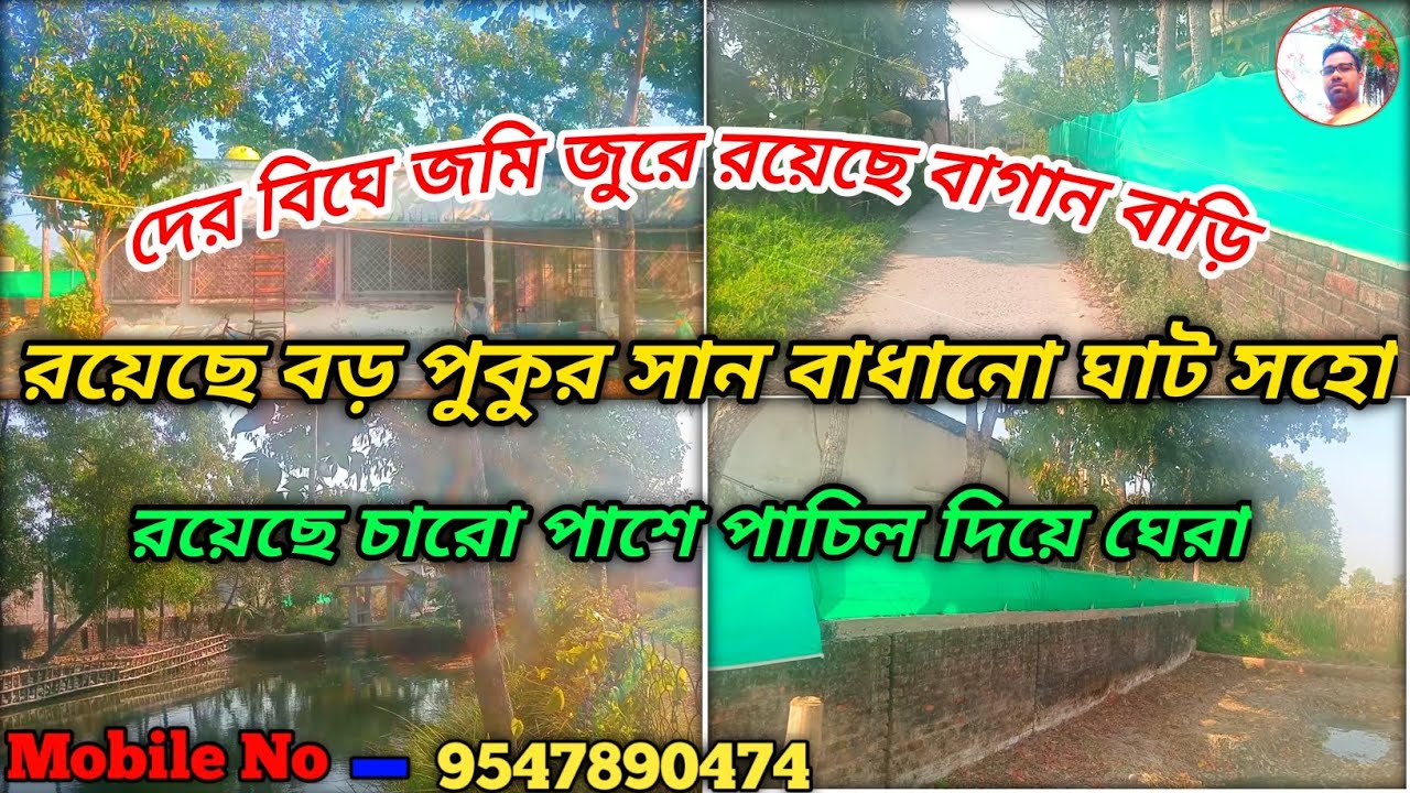দের বিঘে জমির উপর রয়েছে বাগান বাড়ি রয়েছে সান বাধানো গাট এবং চারো পাশে গাছ লাগানো