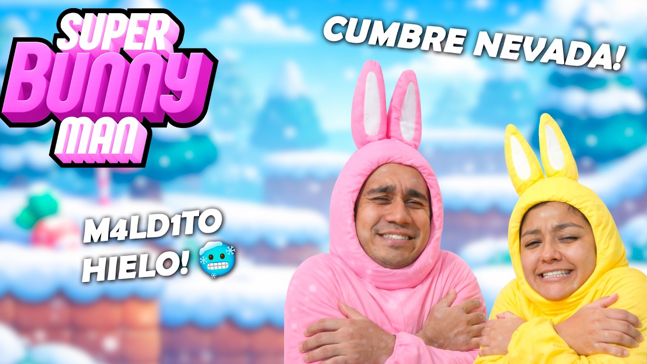 CONEJOS en el HIELO ! 🥶🧊🐇| Cumbre Nevada | SUPER BUNNY MAN