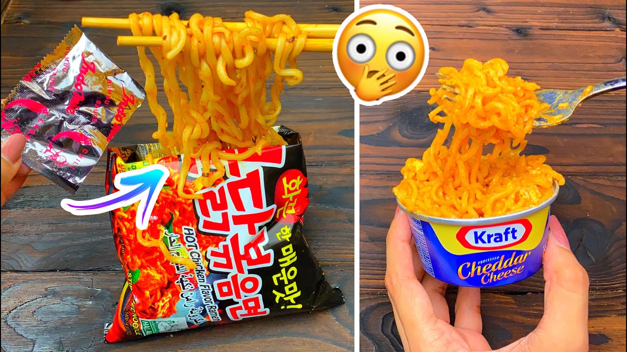 سويت اغرب طبخات المشتركين !😱 حطيت بهارات الاندومي مع احر نودلز كورية!!😳