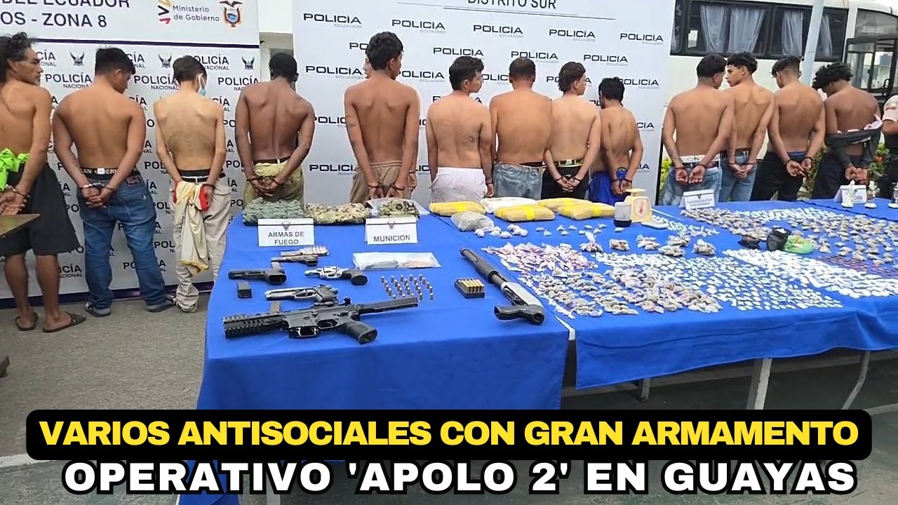 19 Aprehendidos y 5 Detenidos con tremendo arsenal tras operativo 'Apolo 2' en Guayas