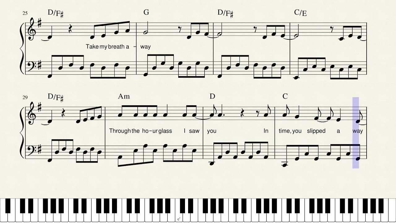 Take My Breath Away (Berlín) - Piano