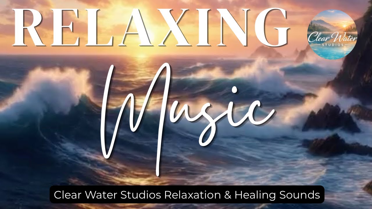Relaxing jazz and beautiful ocean waves at a sunset 😴