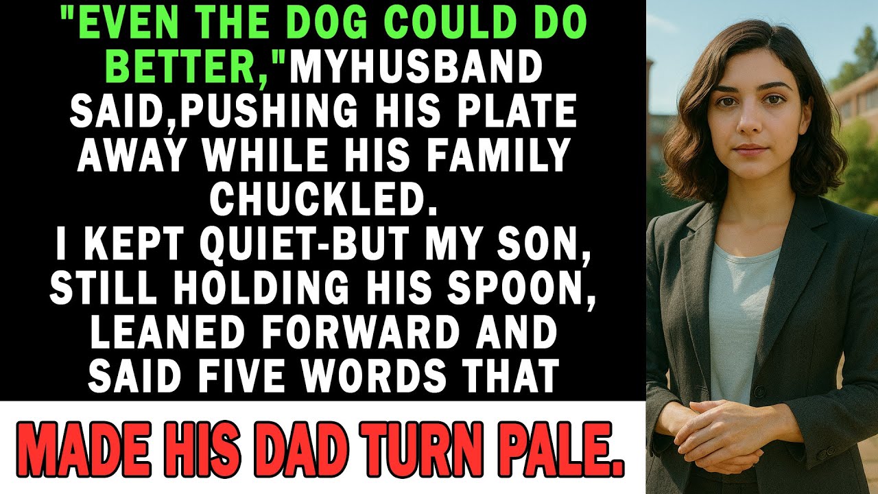My Husband Insulted Me Over Dessert—Then My Son’s Five Words Made Him Regret It Instantly