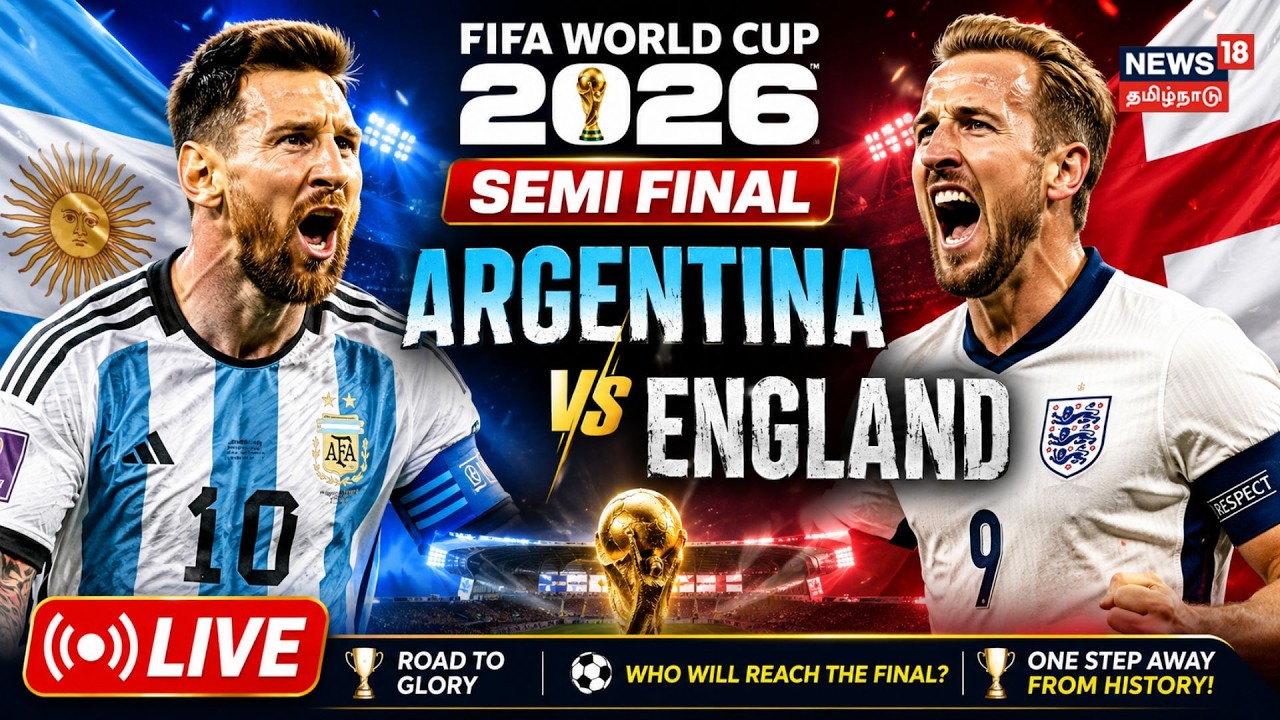🔴LIVE | Argentina vs England | FIFA World Cup 2026 Semi Final | Full Match Live Commentary | N18G