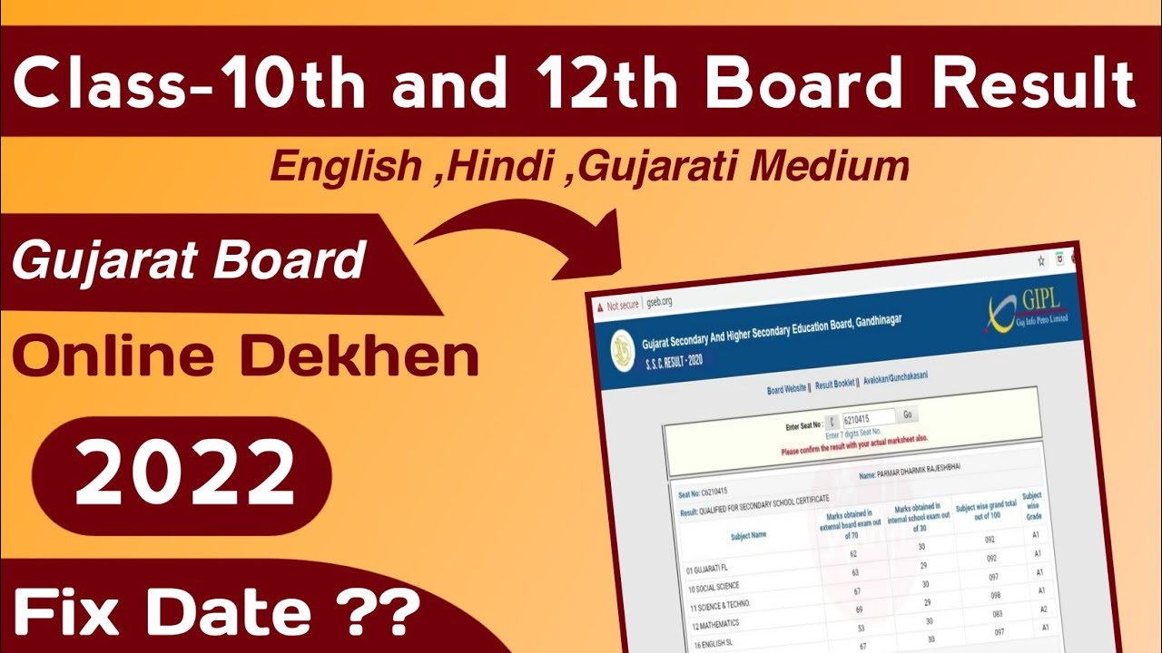 10th result 2022 Gujarat Board online Kaise Dekhen | Official Site | Adhunik Ganit
