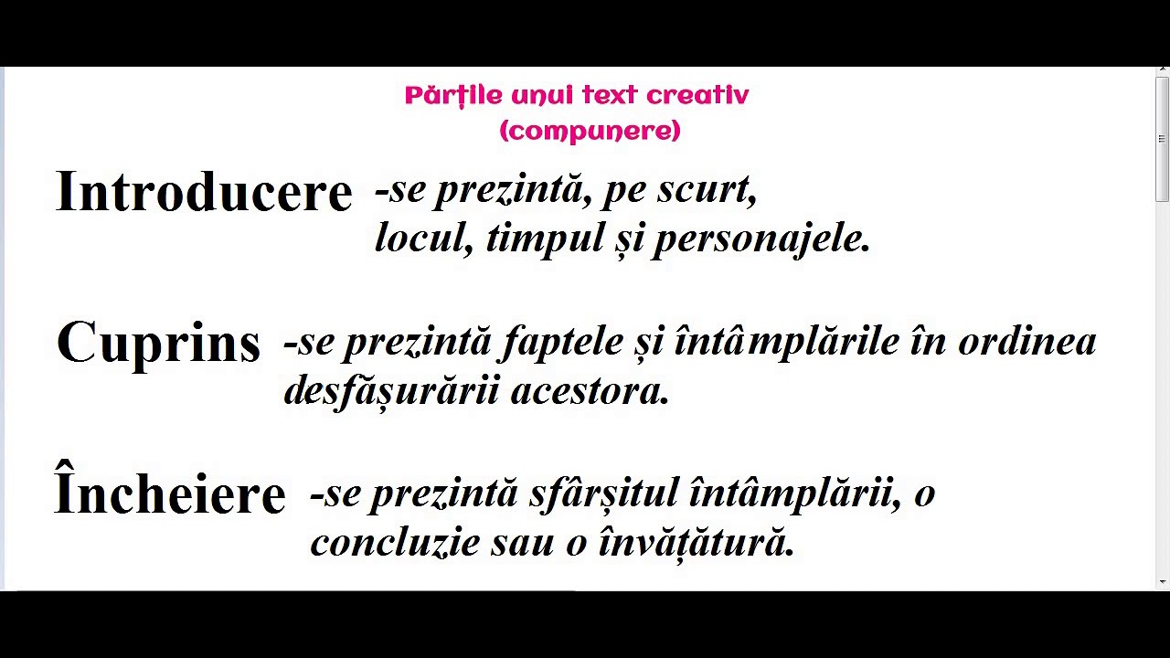 1 Părțile unei compuneri