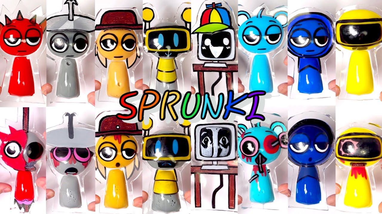 스프런키 👿🎩🎺💻🧕🤖 말랑이 모아보기 Part3 - DIY SPRUNKI 👿🎩🎺💻🧕🤖 Squishy with nano tape Series! Part3