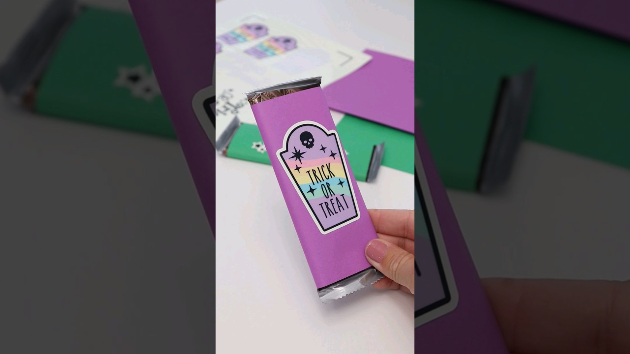 Glow in the dark candy bar wrappers for Halloween 