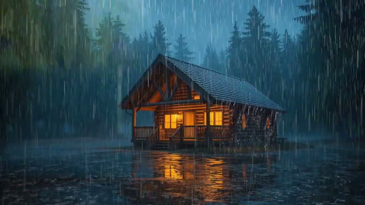 99% of YOU will Fall Asleep Fast | Strong Rain & Mighty Thunder on the Roof of Forest House at Night