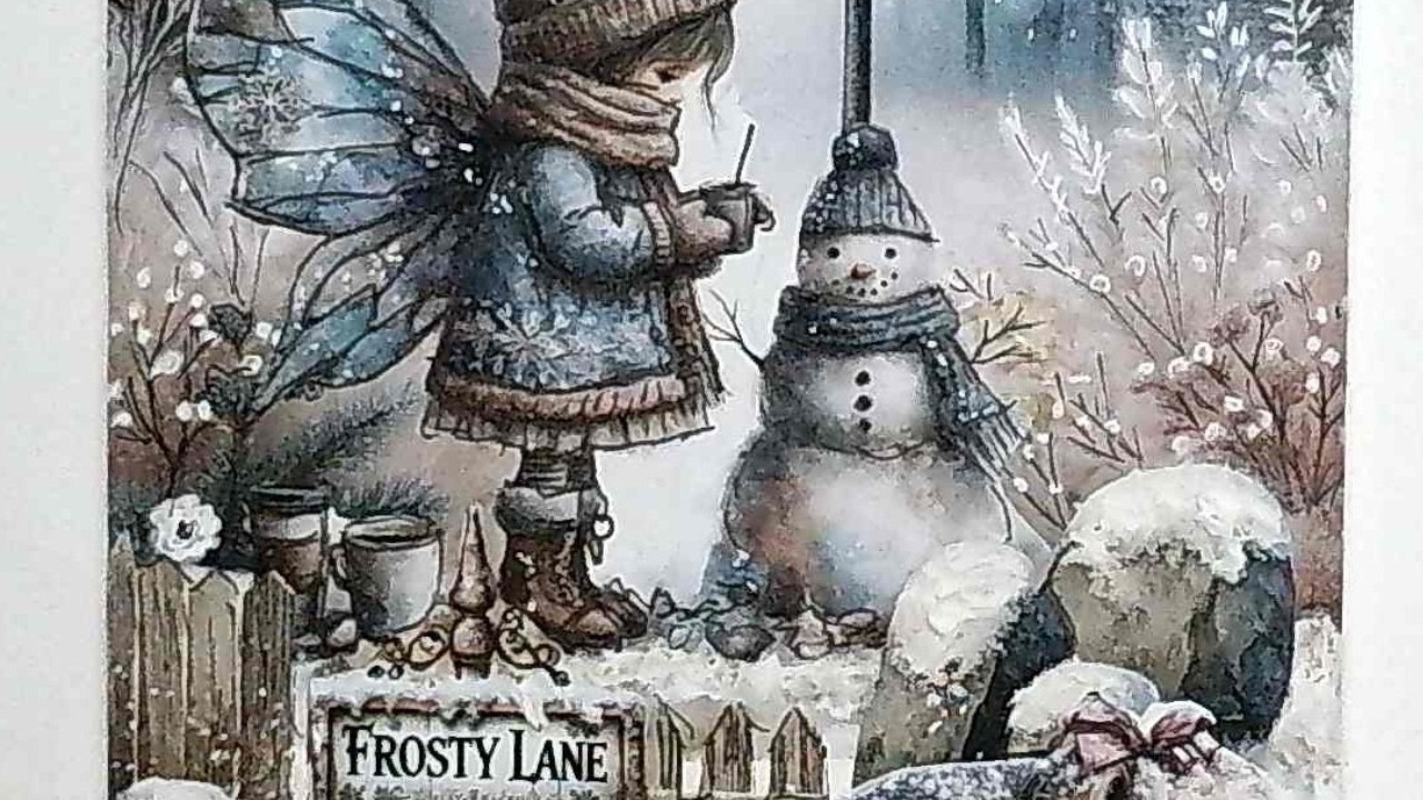 MIXED MEDIA Winter Whispers Piece 4 | mixed media | media art | media art journaling |aesthetic art