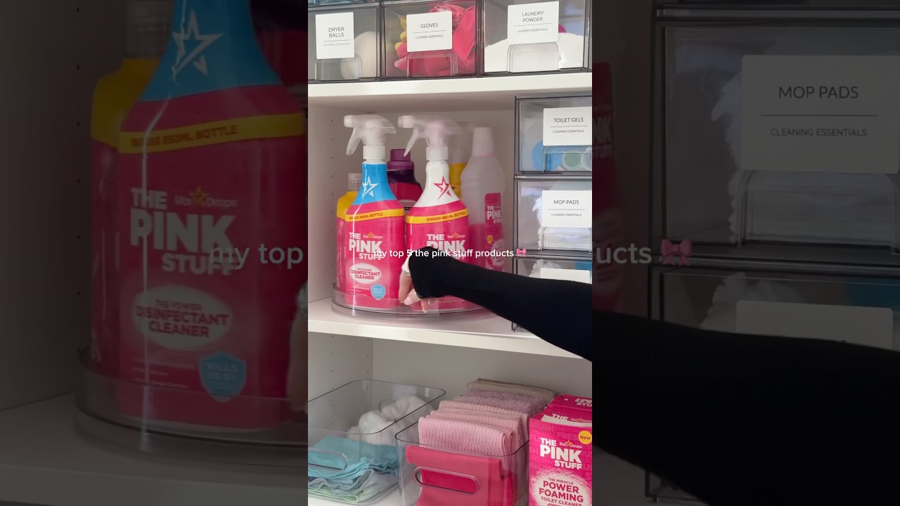 my top 5 pink cleaning products 🎀 #shorts #cleantok #cleaningproducts #cleaningmotivation