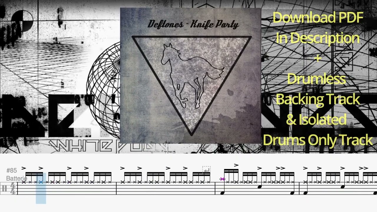 DEFTONES - KNIFE PARTY (Drum Cover, Score, Sheet, Tab, Transcription)