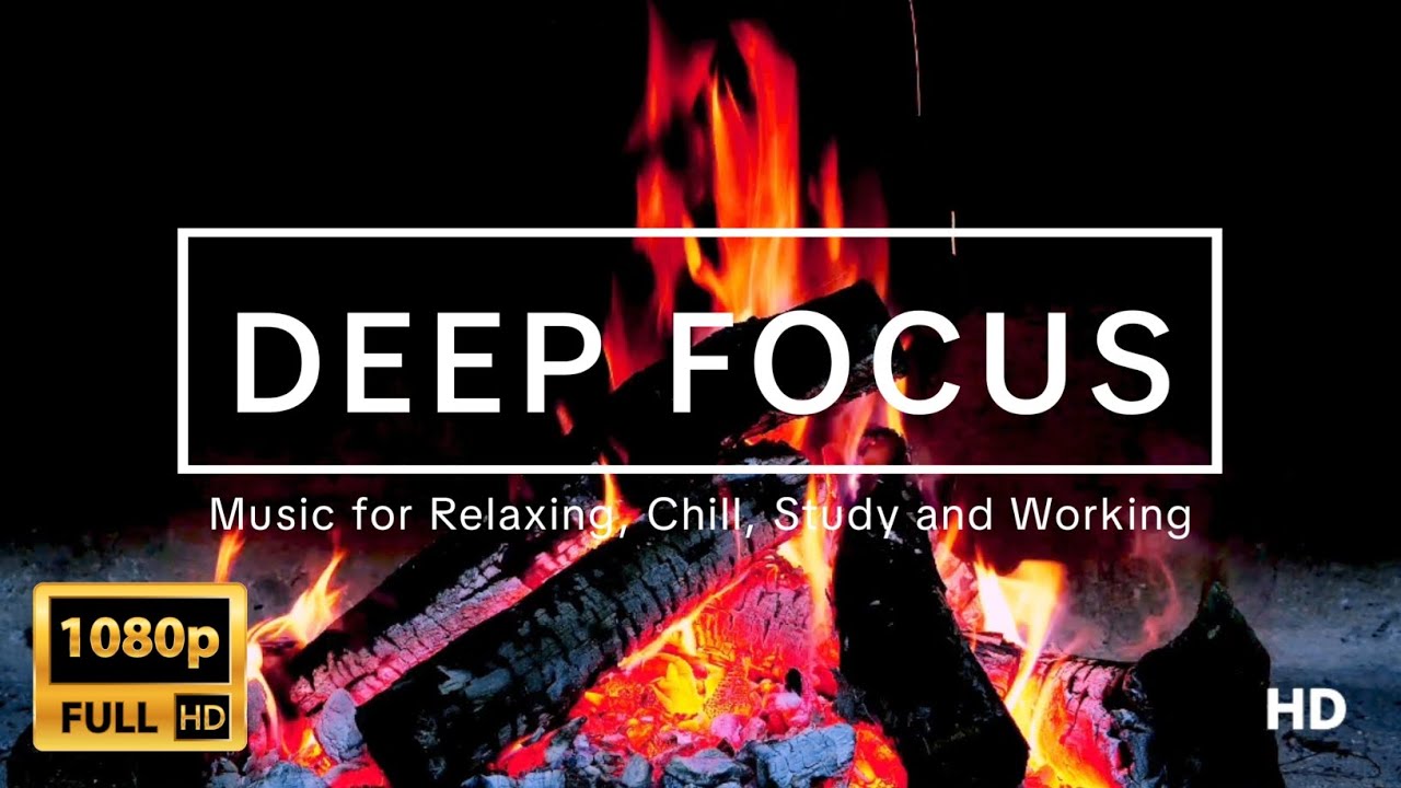 Fireplace full HD - Burning Logs, Crackling Sounds, and Lofi Music for Relaxing, Chill, Study, Work