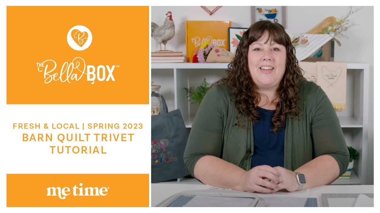 Bella Box Tutorial: Create a Barn Quilt Trivet on your embroidery machine with Jeanette! 🪡