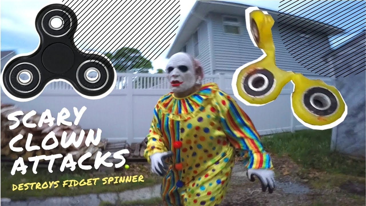 Scary Clown Attacks on Mother's Day and Destroys Fidget Spinners - Creepy Clown Chase!