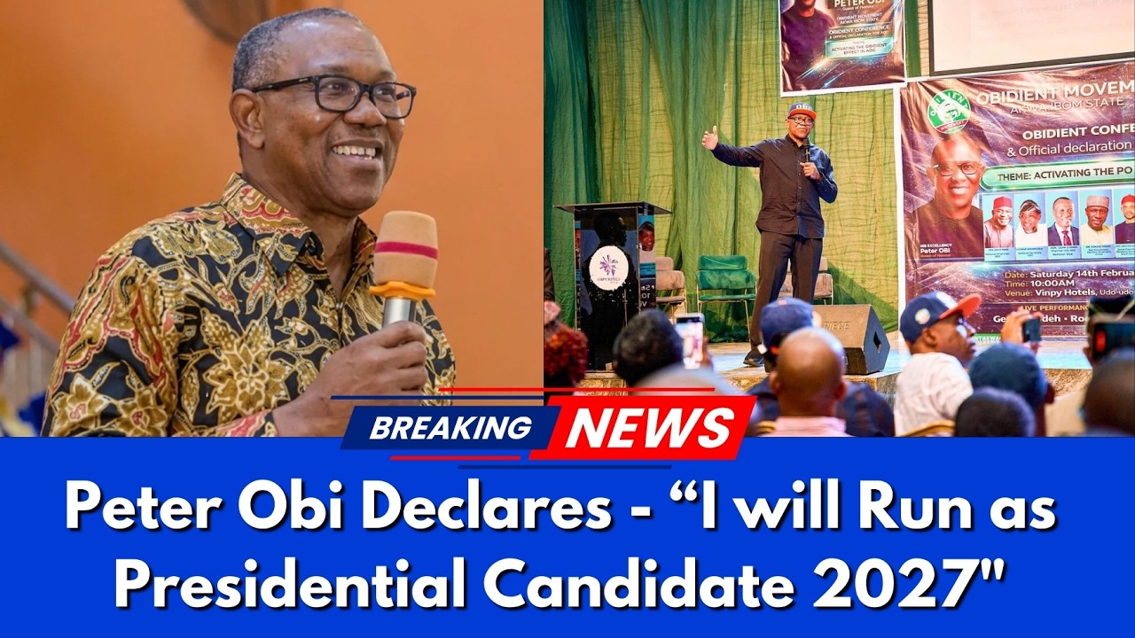 Breaking: Peter Obi Declares 2027 Run, Issues Vote Warning