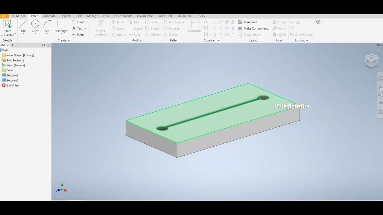 Simple microfluidic channel using Autodesk inventor