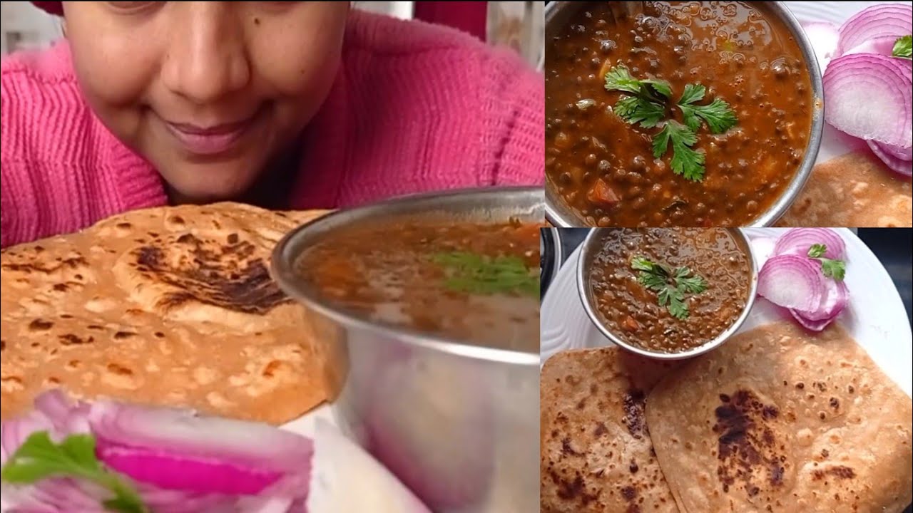 Eating fry Dal, Roti, Salad 😋@MaddyEats @FoodieJD 
