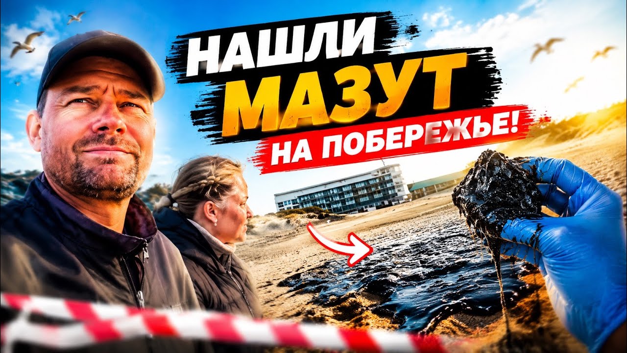 Везем дочь на плавание  Нашли мазут на побережье