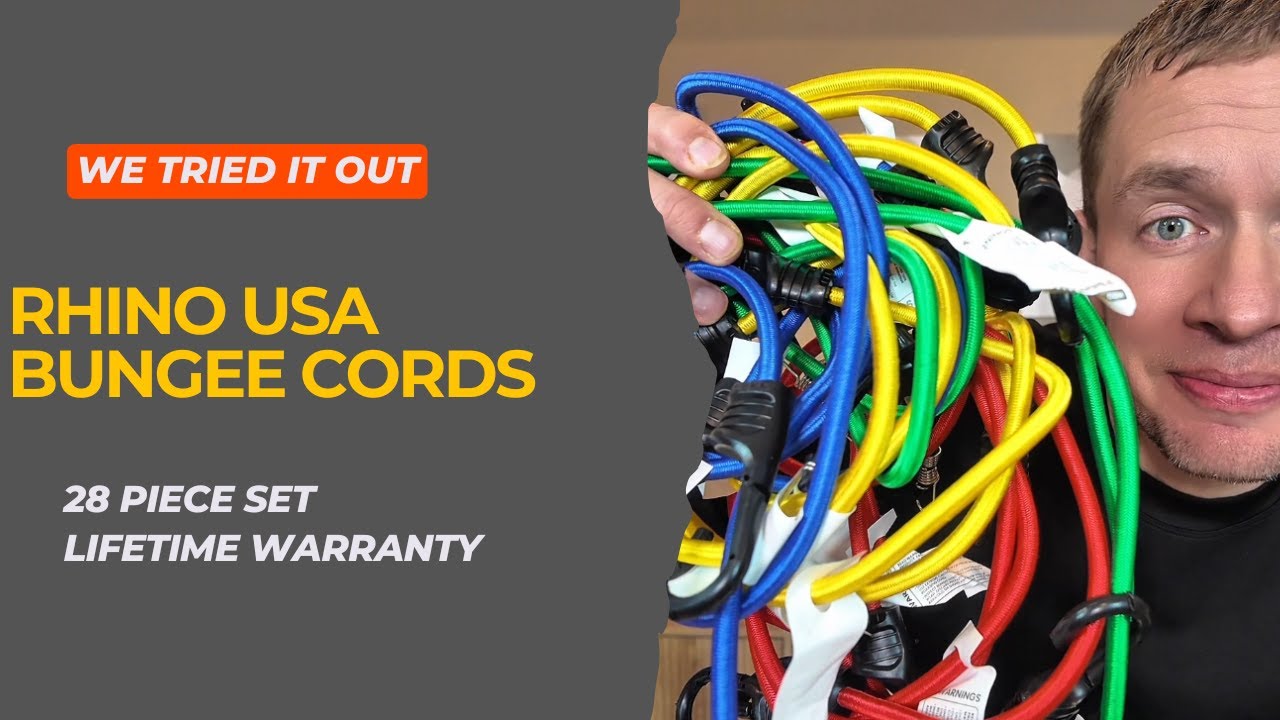 Rhino USA Bungee Cords with Hooks (28-Piece) Heavy Duty Outdoor Bungee Strap - We tried it out!