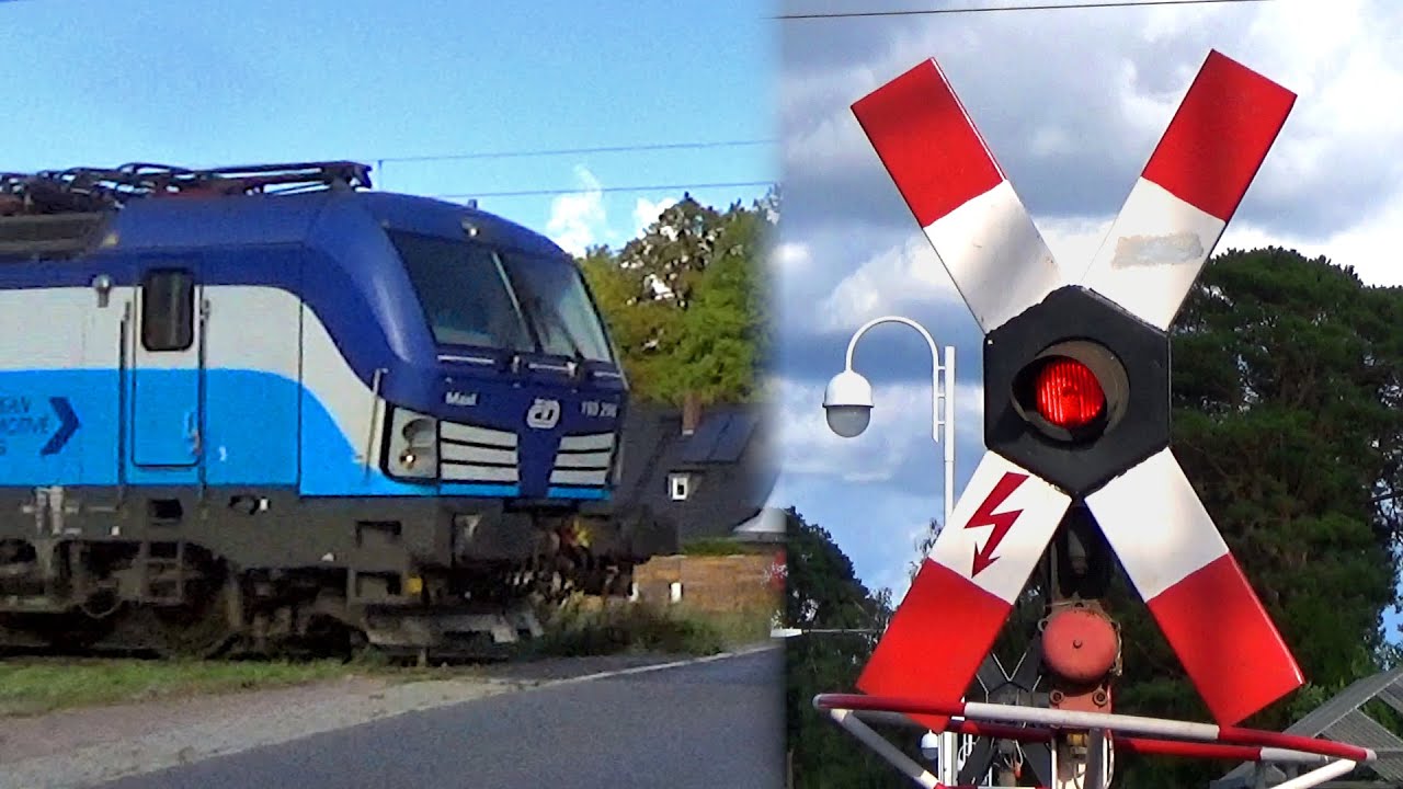 (D) 3 Pociągi na Starym SSP | Blankenfelde-Mahlow, Karl-Marx-Stra&szlig;e | German railroad crossing