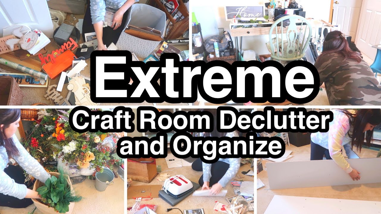 Extreme Craft Room Declutter and Organize | Craft Room Clean With Me