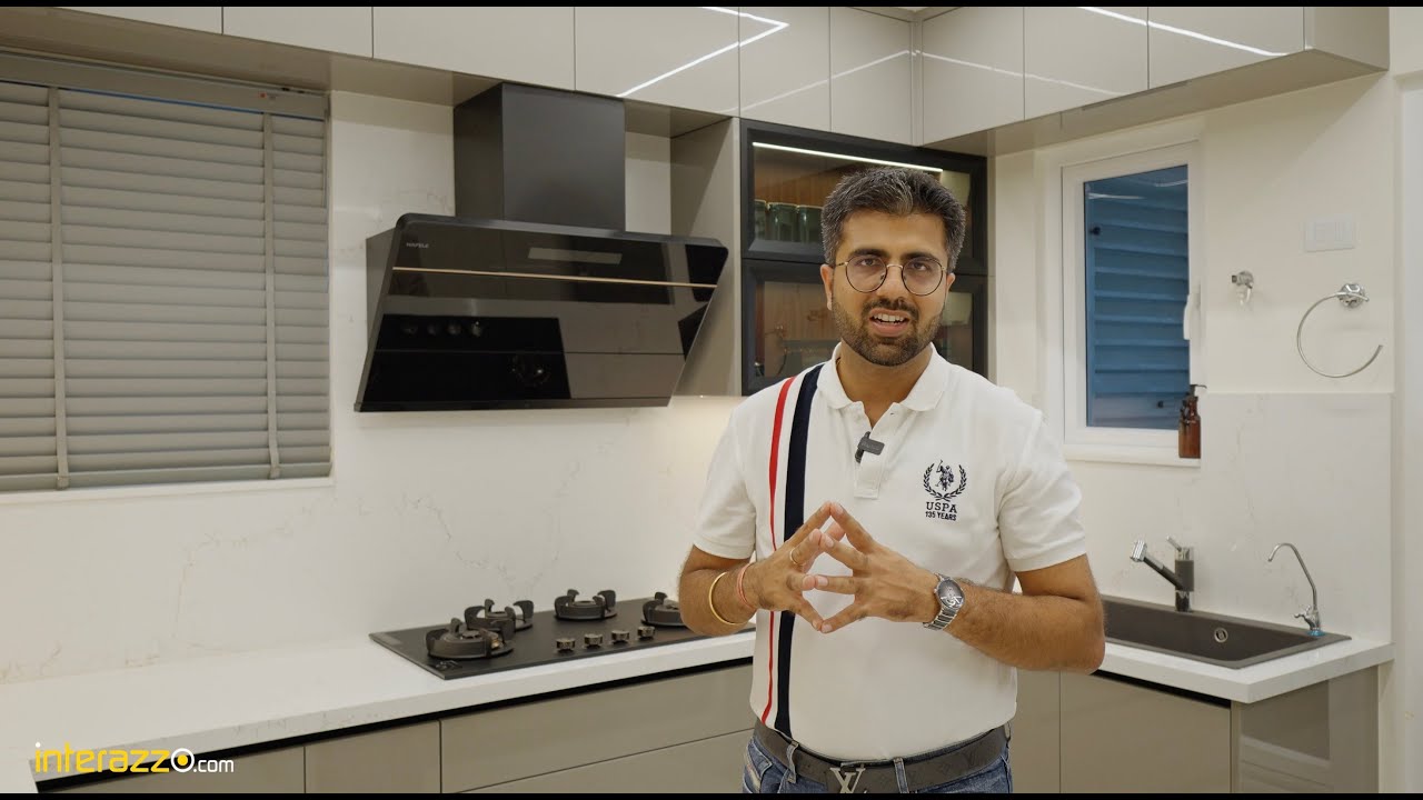 Премиальный интерьер 3BHK в Aparna Sarovar Zenith, Хайдарабад | Glaks Kitchen от Blum & Hafele