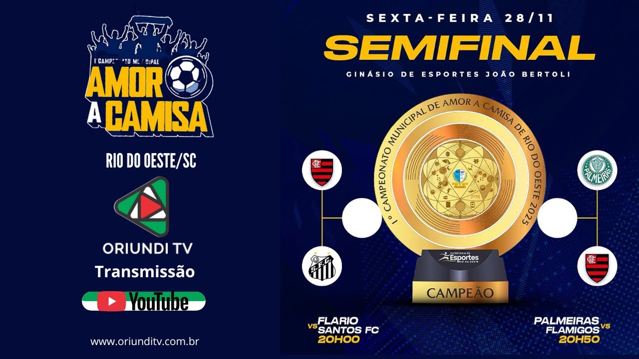 28/11/2025 - (semifinal) 1º Campeonato Municipal de Futsal AMOR A CAMISA de Rio do Oeste/SC