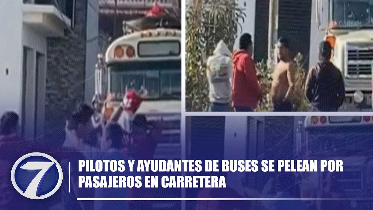 Pilotos y ayudantes de buses se pelean por pasajeros en carretera