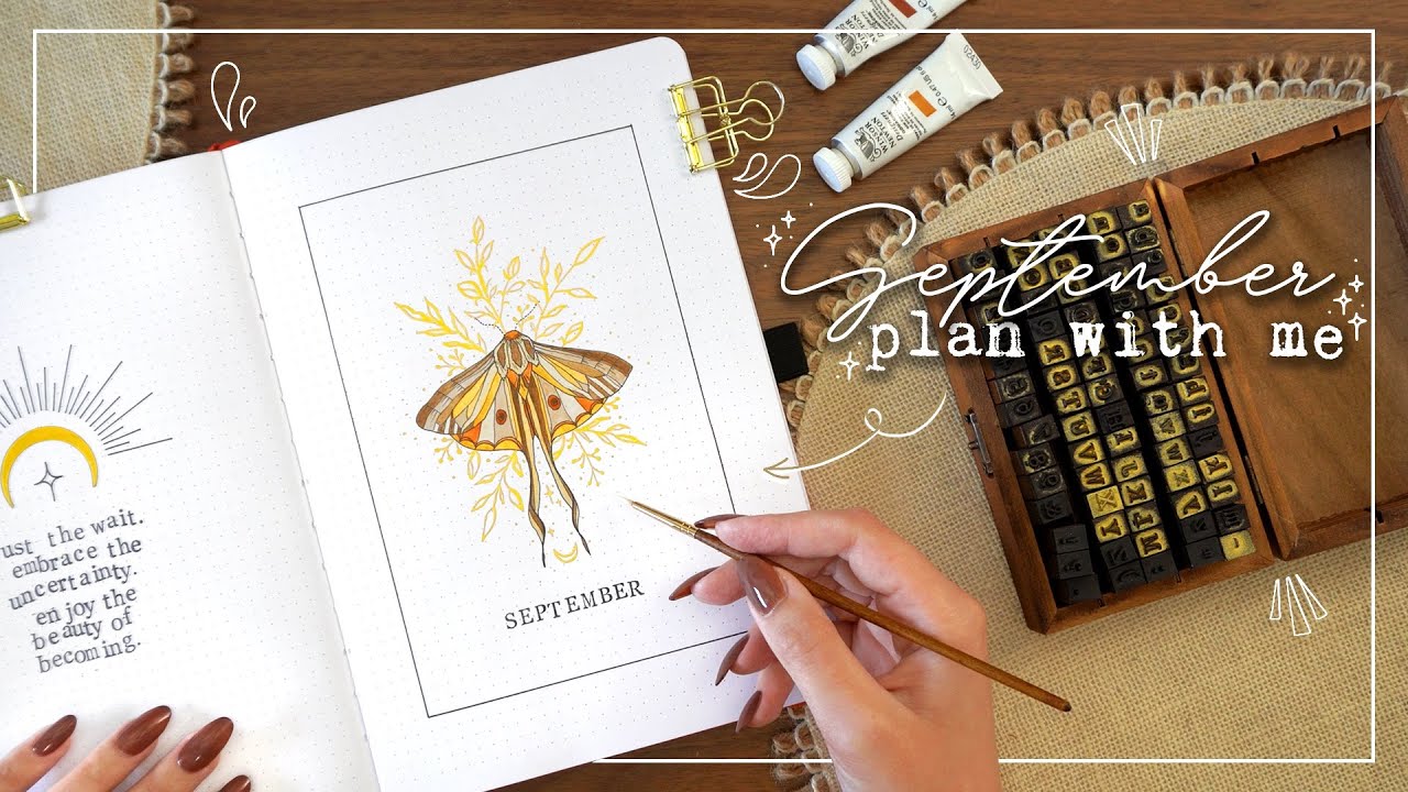 September 2021 Bullet Journal Plan With Me | Celestial Moths BuJo Set Up