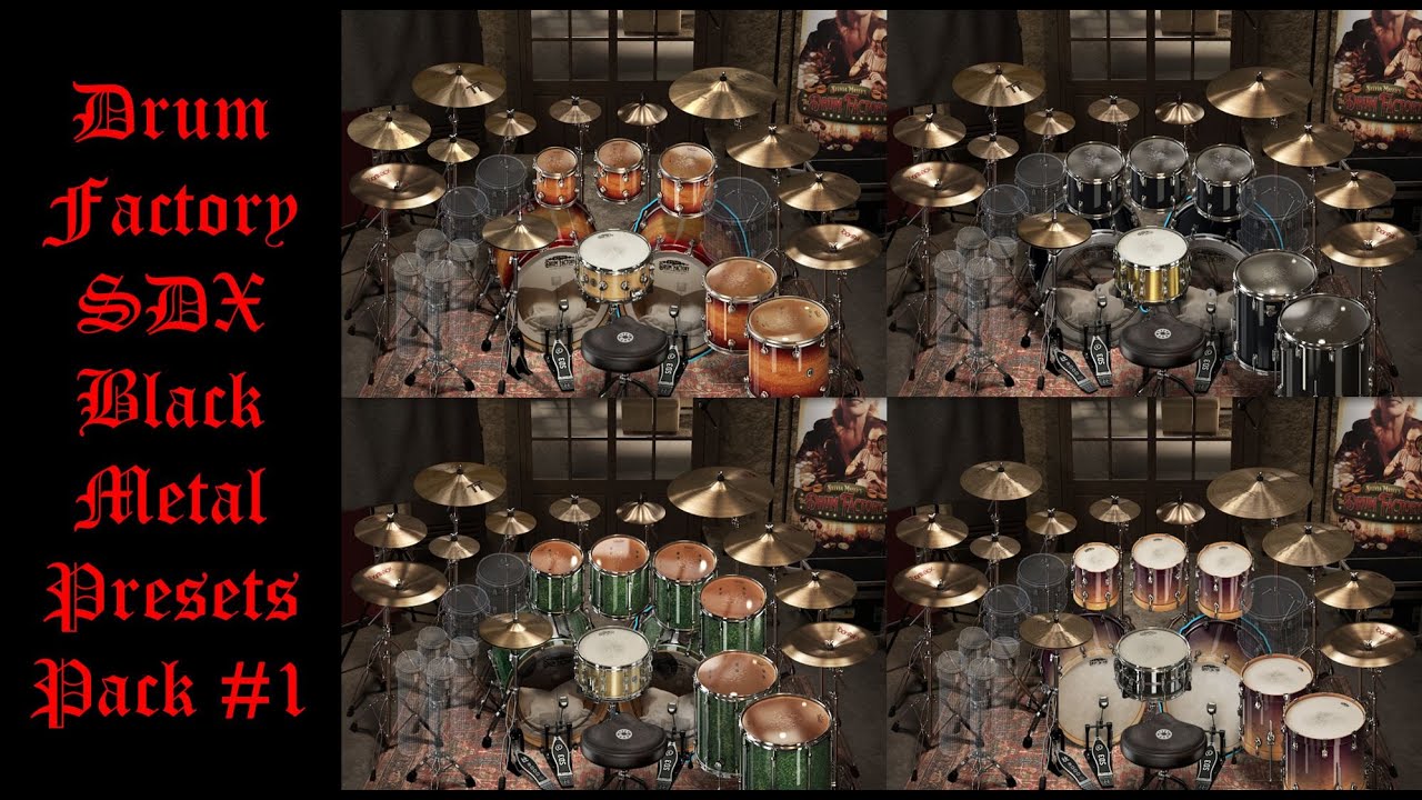 Superior Drummer 3 Drum Factory SDX Black Metal Presets Pack #1 (4 presets)