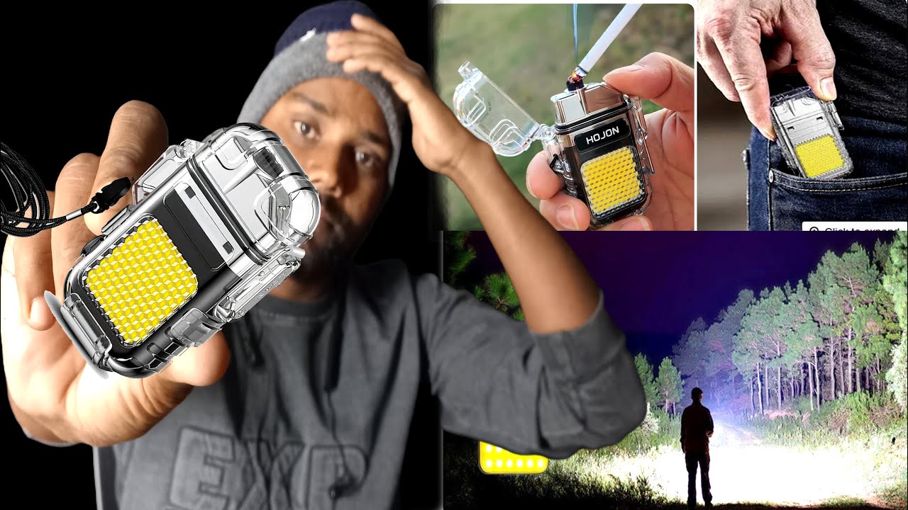 Rechargeable Cigarette Lighter with Flashlight Torch Plasma Lighter Butane Free ,Led Light