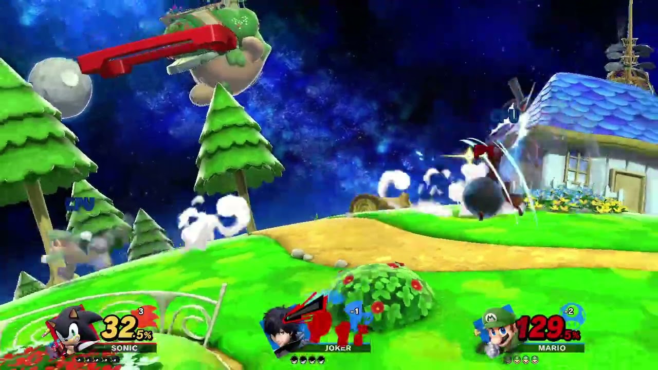 Sonic vs Mario y Joker (Super Smash Bros Ultimate)