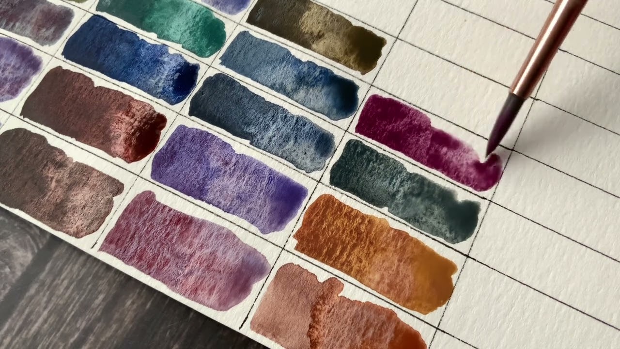 Swatching video - my Schmincke watercolors - super granulating and standard watercolors