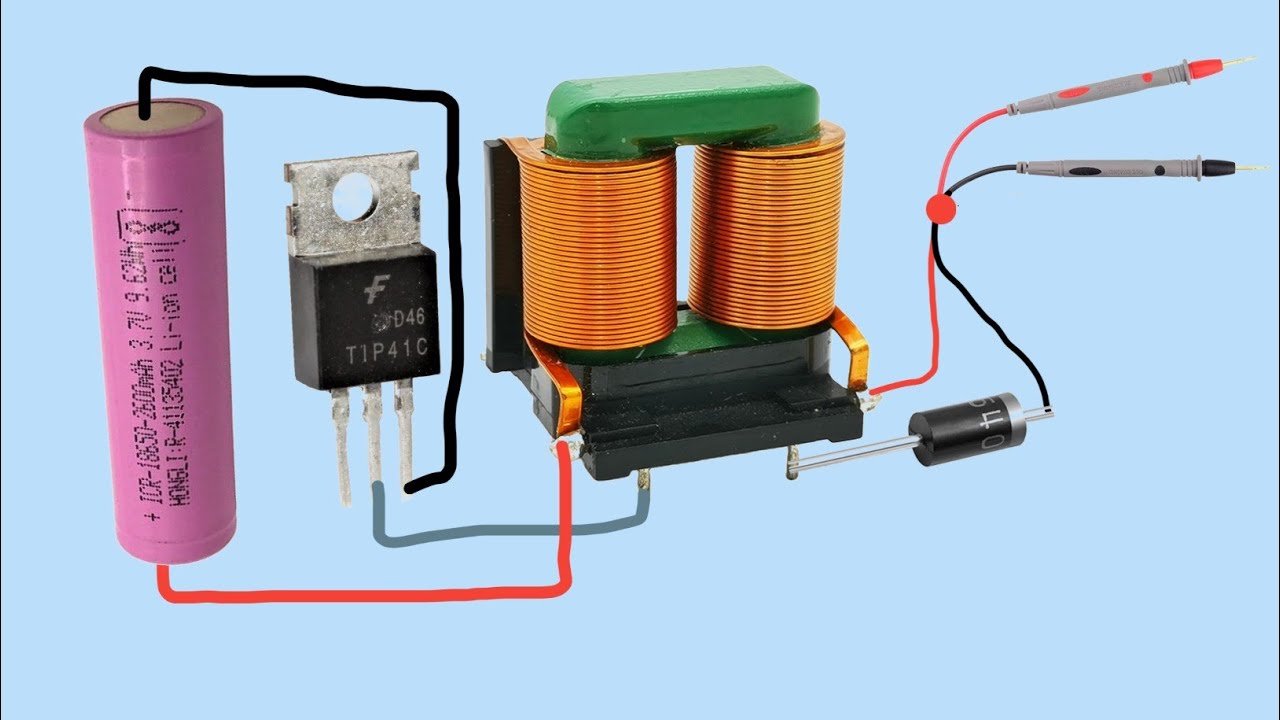 Convert 3.7V to 110V DC Using Common Mode Choke & TIP41C | Advanced LED Tester Project
