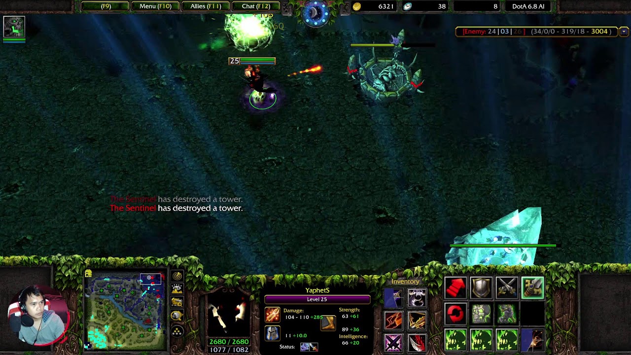 Warcraft III Reforged: Dota 6.8 AI (Nevermore vs 5 Insane AI)